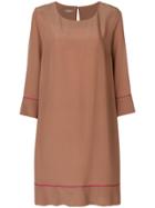Altea Contrast Piping Dress - Brown