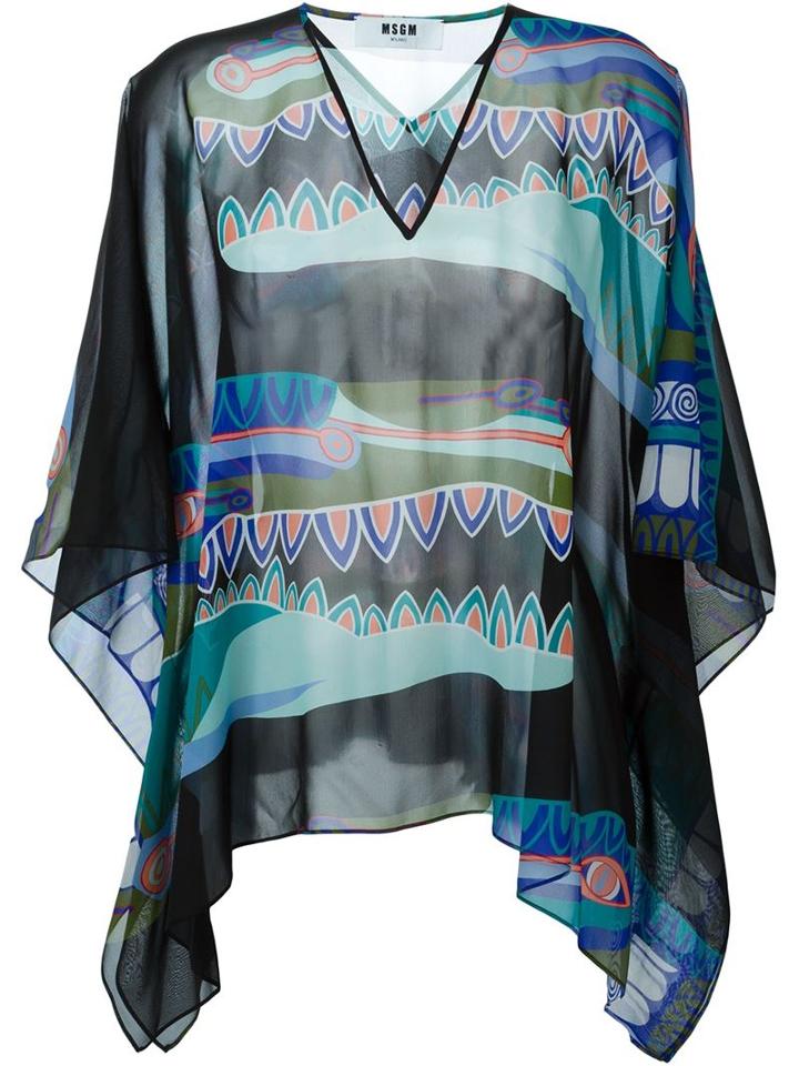 Msgm Printed Sheer Kaftan