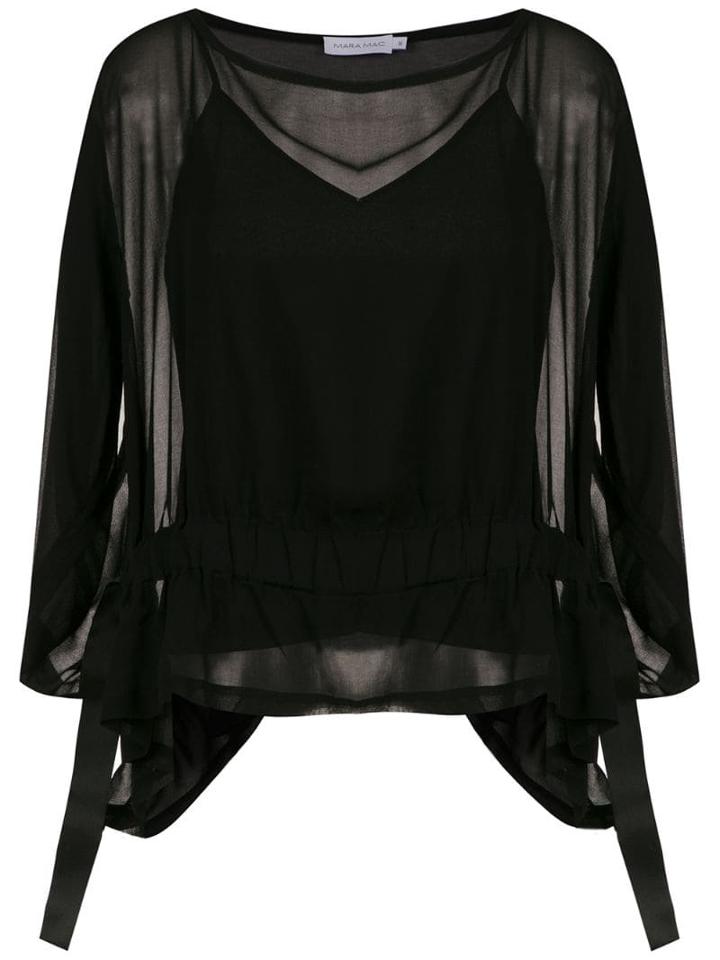 Mara Mac Sheer Blouse - Black