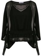 Mara Mac Sheer Blouse - Black