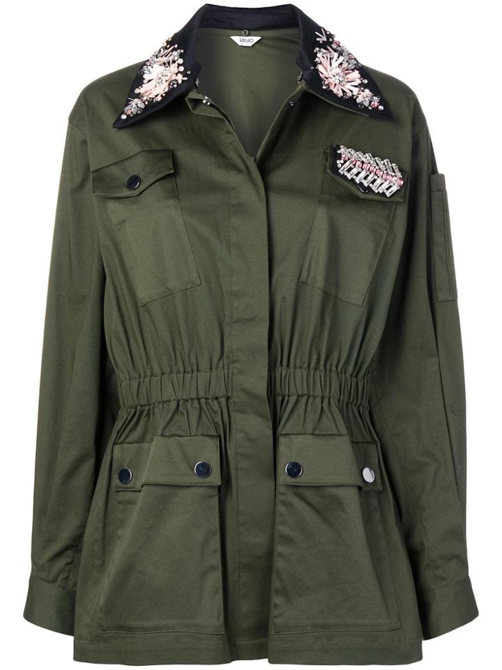 Liu Jo Embellished Military Jacket - Green