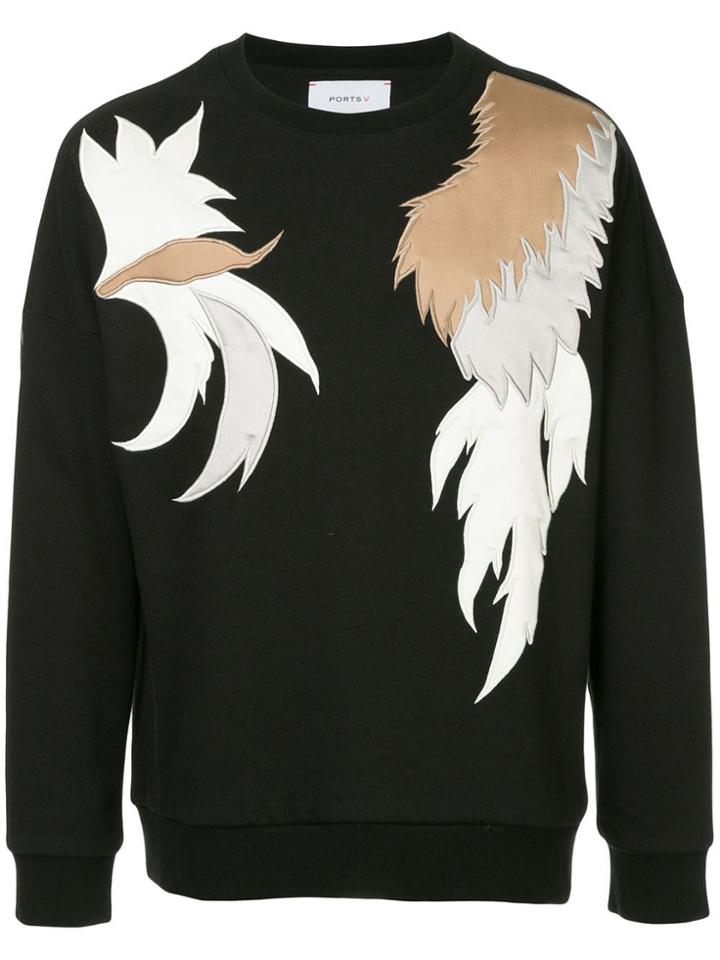 Ports V Embroidered Sweatshirt - Black