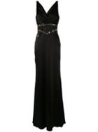 Philipp Plein - Long Dress - Women - Silk/spandex/elastane - L, Black, Silk/spandex/elastane