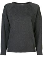 Brunello Cucinelli Gold-tone Embroidered Jumper - Grey