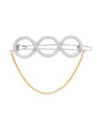 Jw Anderson Silver Twisted Hair Barrette With Gold Chain