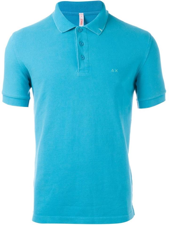 Sun 68 Embroidered Logo Polo Shirt, Men's, Size: Xxl, Blue, Cotton