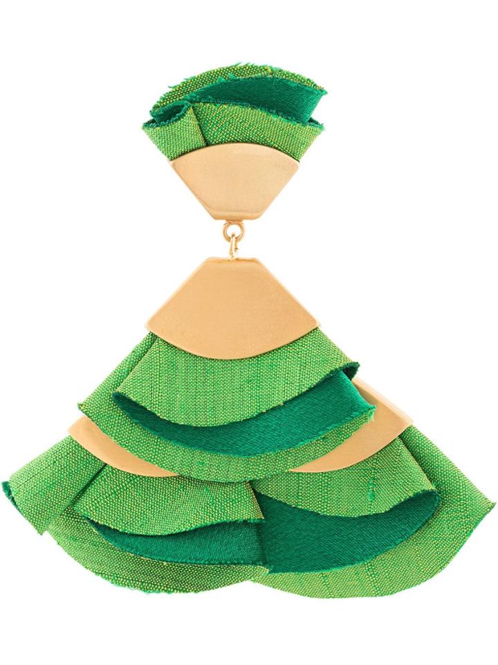 Katerina Makriyianni Rose Flared Earring - Green
