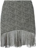 John Galliano Vintage Tweed Effect Skirt, Women's, Size: 38, Black