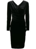 Emporio Armani Fitted V-neck Dress - Black