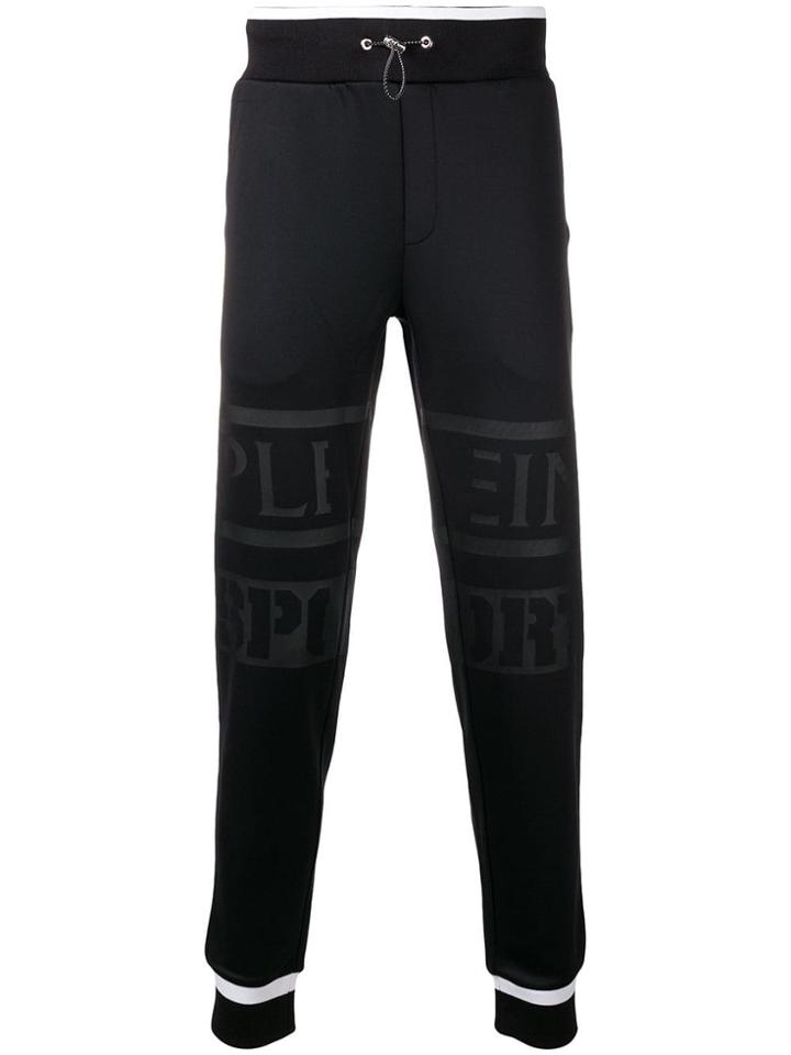 Plein Sport Logo Tapered Jogging Bottoms - Black