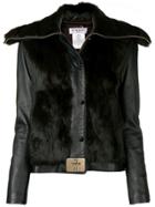 Givenchy Vintage 2000's Twist-lock Leather Jacket - Black
