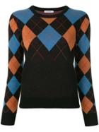 Guild Prime Argyle Knit Jumper - Black