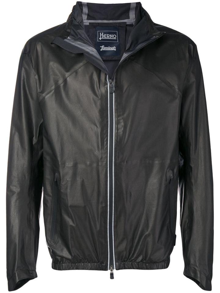 Herno Hooded Zip Front Jacket - Brown