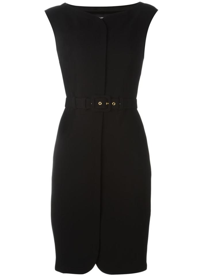 Boutique Moschino Belted Dress, Women's, Size: 38, Black, Acetate/triacetate/polyester