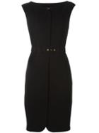Boutique Moschino Belted Dress, Women's, Size: 38, Black, Acetate/triacetate/polyester