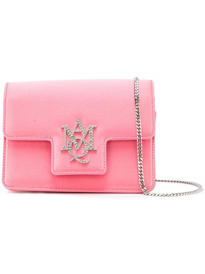 Alexander Mcqueen Insignia Crossbody Bag, Women's, Pink/purple, Polyester