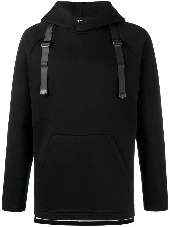 Y-3 Hooded Sweatshirt With Straps, Men's, Size: Large, Black, Cotton/polyester