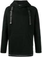 Y-3 Hooded Sweatshirt With Straps, Men's, Size: Large, Black, Cotton/polyester