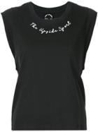 The Upside Embroidered Cap Sleeve T-shirt - Black
