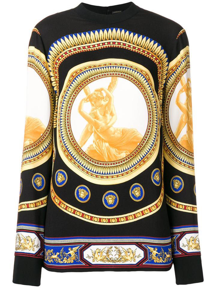 Versace Signature Print Blouse - Yellow & Orange