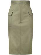 Astraet - Pencil Skirt - Women - Cotton - 1, Green, Cotton