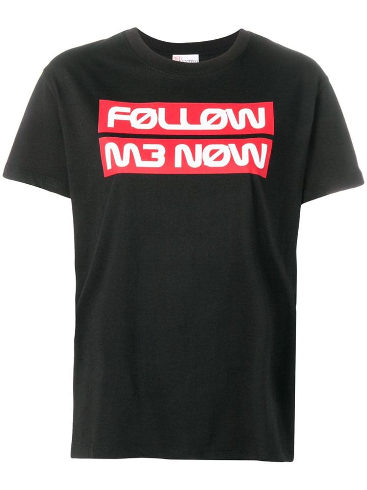 Red Valentino Follow Me Now Print T-shirt - Black