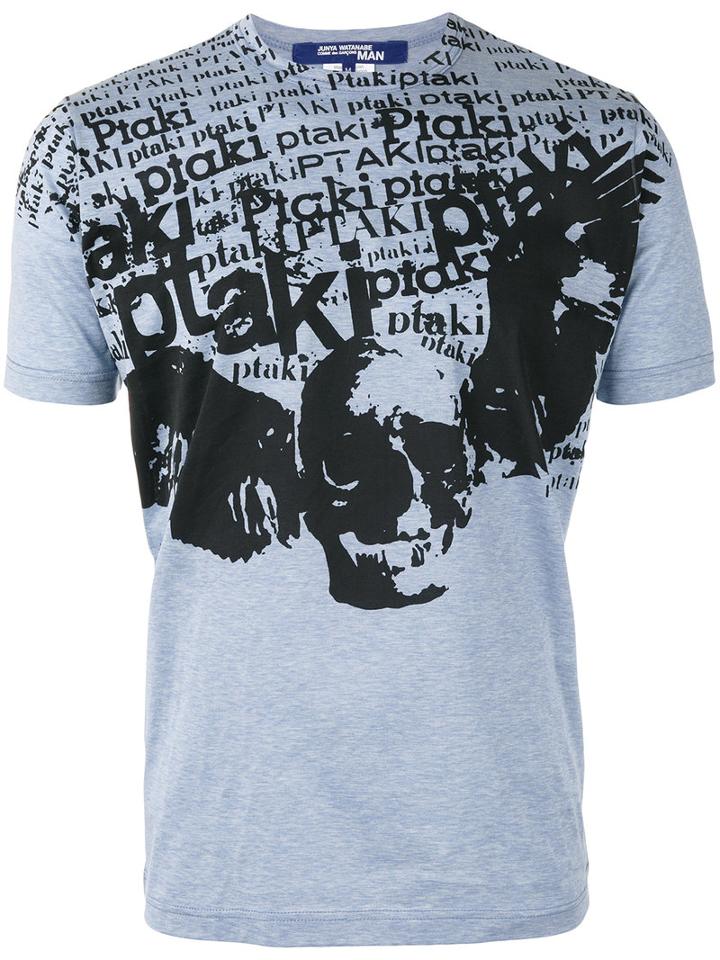 Junya Watanabe Comme Des Garçons Man - Skull Print T-shirt - Men - Cotton - L, Blue, Cotton
