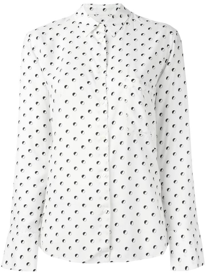 Ps By Paul Smith Printed Shirt, Women's, Size: 40, White, Rayon