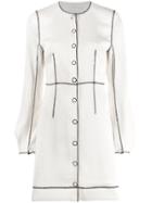 Ganni Contrast Stitch Mini Dress - White