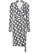Dvf Diane Von Furstenberg Palm Classic Wrap Dress - Black