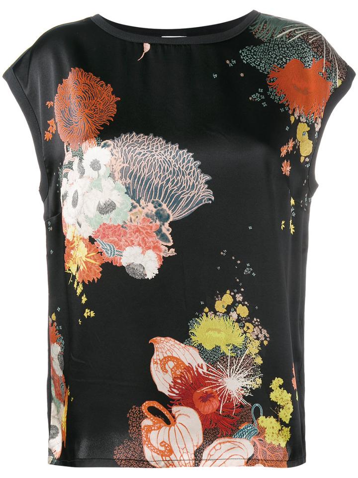 Dries Van Noten Haggin Floral Print Top, Women's, Size: Xs, Black, Silk/cotton