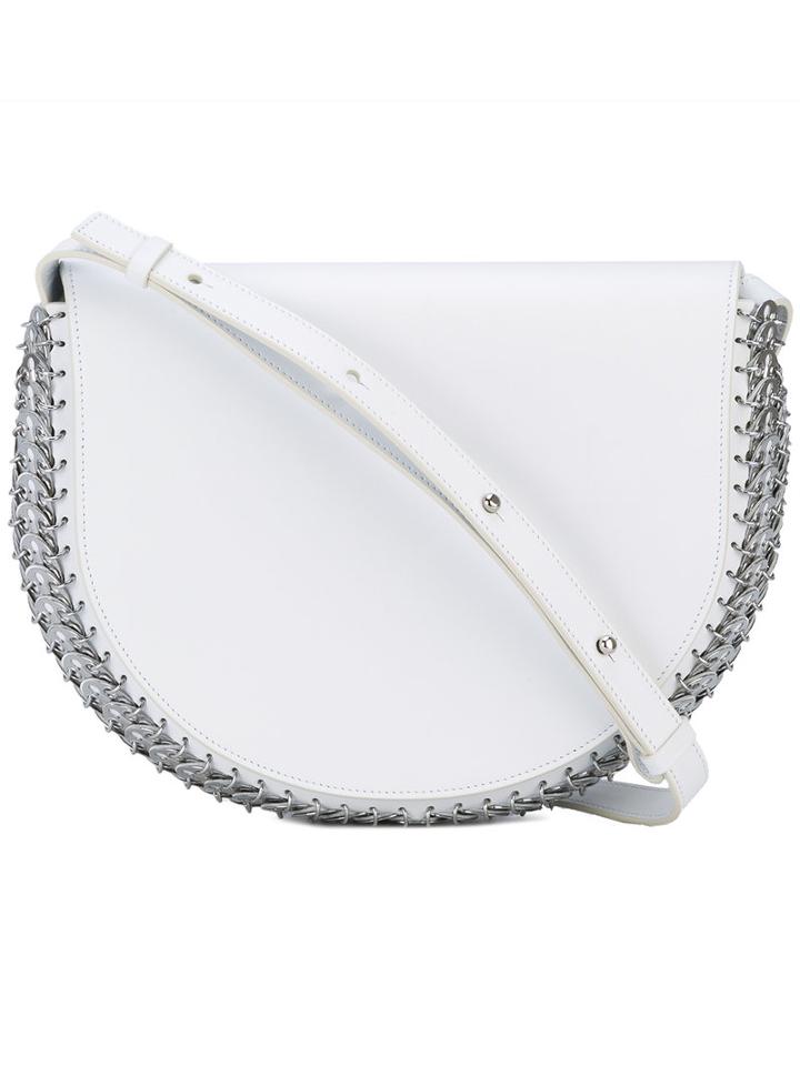 Paco Rabanne - Stitched Trim Tote - Women - Calf Leather - One Size, White, Calf Leather