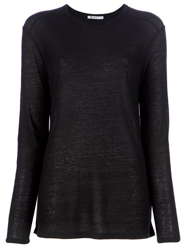 T By Alexander Wang Long Sleeved T-shirt - Black