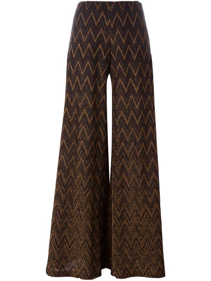 Missoni Crochet Palazzo Pants, Women's, Size: 44, Brown, Cotton/viscose/polyamide/polyester