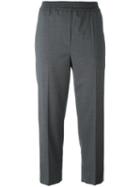 Brunello Cucinelli Side Stripe Cropped Trousers, Women's, Size: 40, Grey, Virgin Wool/cotton/lurex/cupro