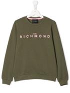 John Richmond Junior Teen Front Logo Sweatshirt - Green