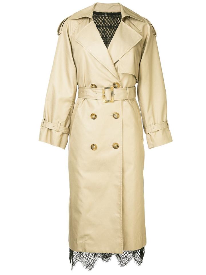 Le Ciel Bleu Double Breasted Trenchcoat - Nude & Neutrals