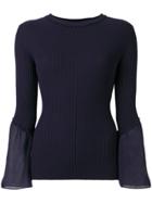 3.1 Phillip Lim Long-sleeve Ribbed Top - Pink & Purple