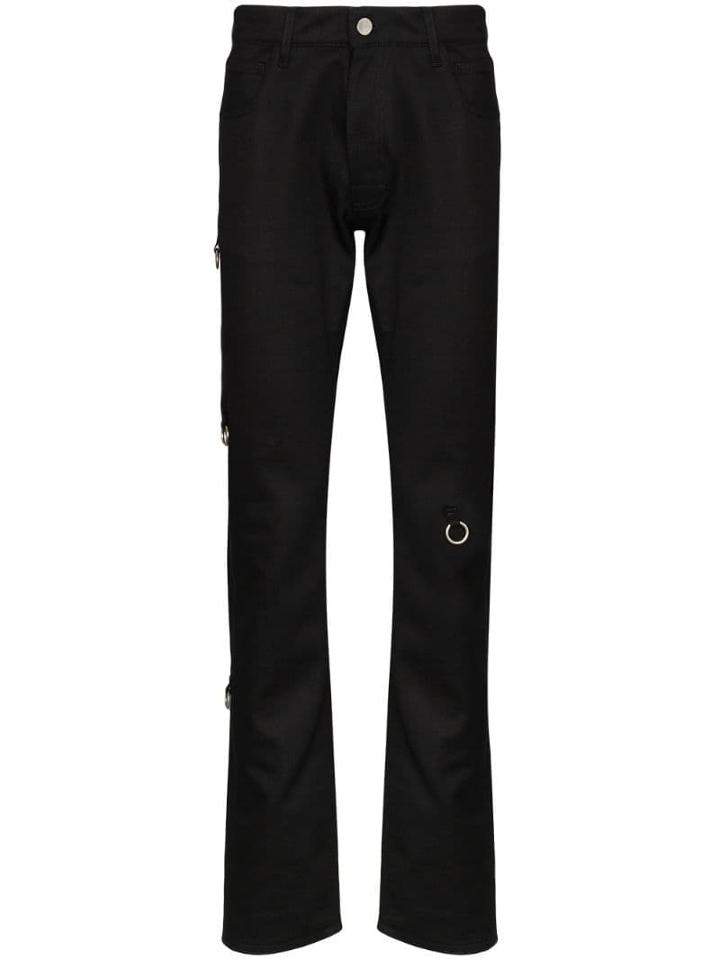 Raf Simons Ring Detail Slim-fit Jeans - Black
