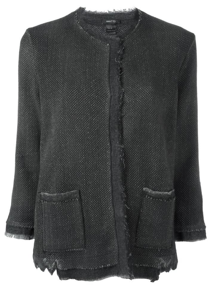 Avant Toi Single Breasted Cardigan, Women's, Size: Large, Grey, Silk/cotton/linen/flax/virgin Wool