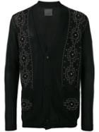 Laneus Embellished Cardigan, Men's, Size: 52, Black, Cotton
