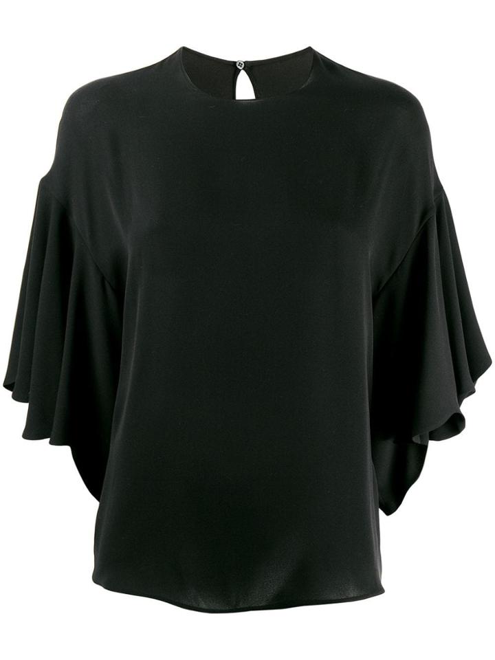 Valentino Ruffled Batwing Blouse - Black