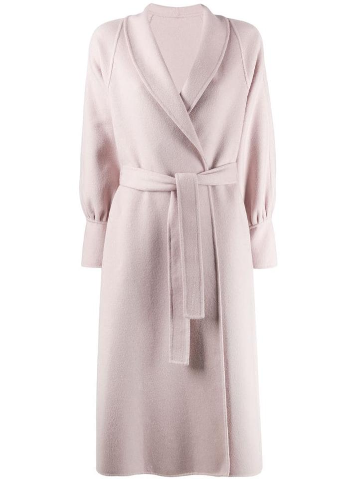 L'autre Chose Belted Wrap Coat - Pink