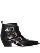 R13 Buckle-detail Ankle Boots - Black