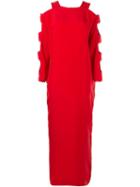 Alessandra Rich Cutout Silk Dress, Women's, Size: 44, Red, Silk
