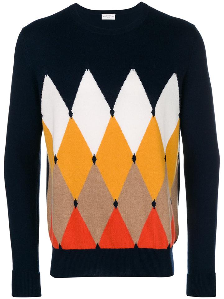 Ballantyne Argyle Print Jumper - Blue