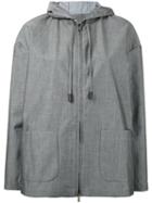 Eleventy - Patch Pockets Hooded Jacket - Women - Cotton/polyamide - M, Grey, Cotton/polyamide