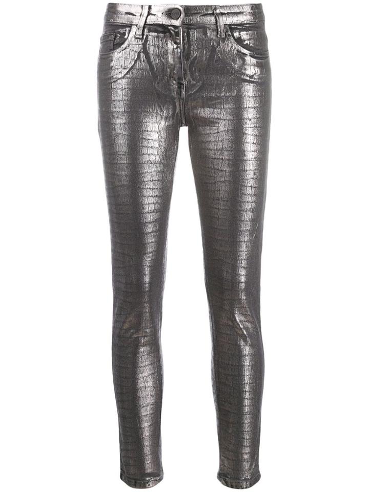 Pinko Metallic Skinny Trousers - Grey