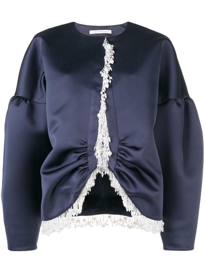 Christopher Kane Satin Pearl Jacket - Blue