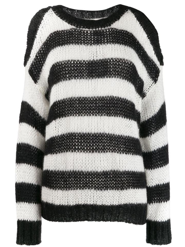 Twin-set Striped Knit Jumper - Black
